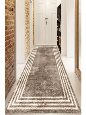 Dijital Baskılı Kaymaz Taban Yıkanabilir Modern Yolluk ve Koridor Halısı NDU-HT-487