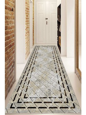 Dijital Baskılı Kaymaz Taban Yıkanabilir Modern Yolluk ve Koridor Halısı NDU-HY-1313