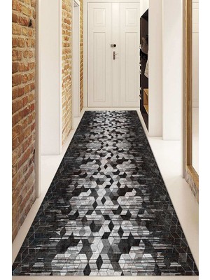 Napoli Home Dijital Baskılı Kaymaz Taban Yıkanabilir Modern Yolluk ve Koridor Halısı NDU-HY-1283