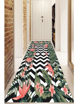 Napoli Home Dijital Baskılı Kaymaz Taban Yıkanabilir Modern Yolluk ve Koridor Halısı NDU-HS-436