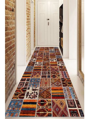 Napoli Home Dijital Baskılı Kaymaz Taban Yıkanabilir Modern Yolluk ve Koridor Halısı NDU-HT-1518