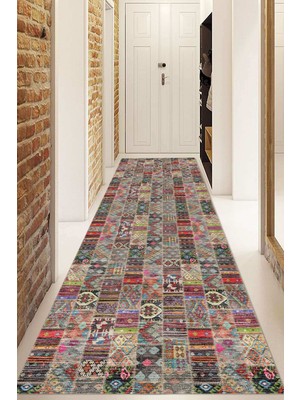 Napoli Home Dijital Baskılı Kaymaz Taban Yıkanabilir Modern Yolluk ve Koridor Halısı NDU-SD-314