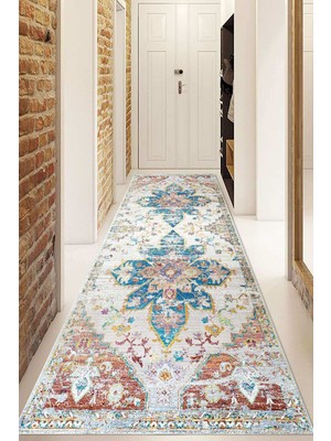 Napoli Home Dijital Baskılı Kaymaz Taban Yıkanabilir Modern Yolluk ve Koridor Halısı NDU-HY-1045