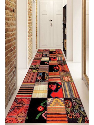 Dijital Baskılı Kaymaz Taban Yıkanabilir Modern Yolluk ve Koridor Halısı NDU-HY-1104