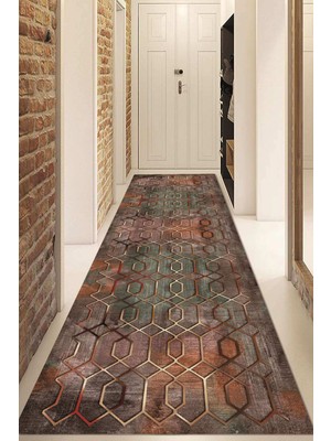 Napoli Home Dijital Baskılı Kaymaz Taban Yıkanabilir Modern Yolluk ve Koridor Halısı NDU-SD-467