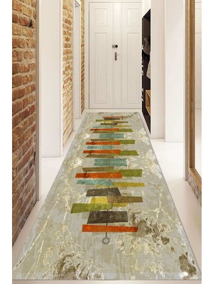 Dijital Baskılı Kaymaz Taban Yıkanabilir Modern Yolluk ve Koridor Halısı NDU-SD-371