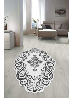 Dijital Baskılı Kaymaz Taban Yıkanabilir Lazer Kesim Salon Halısı Yolluk NLZR-HT-887