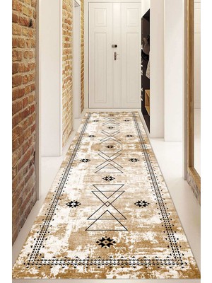 Napoli Home Dijital Baskılı Kaymaz Taban Yıkanabilir Modern Yolluk ve Koridor Halısı NDU-SD-1031