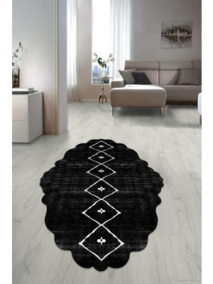 Dijital Baskılı Kaymaz Taban Yıkanabilir Lazer Kesim Salon Halısı Yolluk NLZR-HT-1598