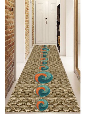 Napoli Home Dijital Baskılı Kaymaz Taban Yıkanabilir Modern Yolluk ve Koridor Halısı NDU-SD-366