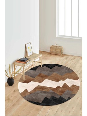 Dijital Baskılı Kaymaz Taban Yıkanabilir Yuvarlak Salon Halısı Koridor Halısı Paspas NDY-HT-1238