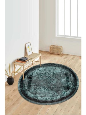 Napoli Home Dijital Baskılı Kaymaz Taban Yıkanabilir Yuvarlak Salon Halısı Koridor Halısı Paspas NDY-SD-279