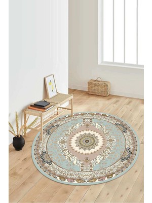 Napoli Home Dijital Baskılı Kaymaz Taban Yıkanabilir Yuvarlak Salon Halısı Koridor Halısı Paspas Ndy-Hk-30