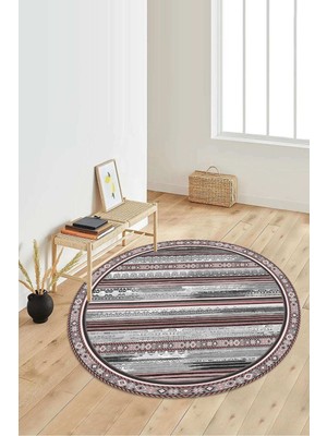 Dijital Baskılı Kaymaz Taban Yıkanabilir Yuvarlak Salon Halısı Koridor Halısı Paspas NDY-SD-240