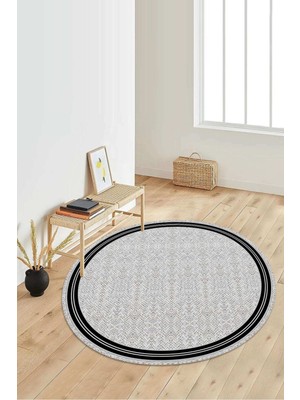 Napoli Home Dijital Baskılı Kaymaz Taban Yıkanabilir Yuvarlak Salon Halısı Koridor Halısı Paspas NDY-SD-362