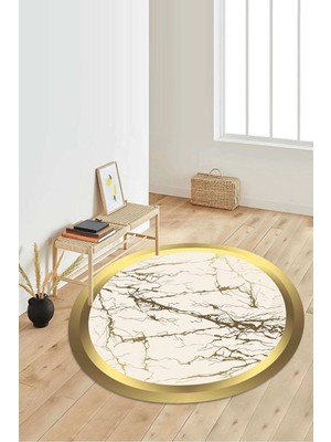 Napoli Home Dijital Baskılı Kaymaz Taban Yıkanabilir Yuvarlak Salon Halısı Koridor Halısı Paspas NDY-SD-493