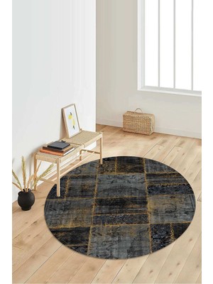 Napoli Home Dijital Baskılı Kaymaz Taban Yıkanabilir Yuvarlak Salon Halısı Koridor Halısı Paspas NDY-HT-918