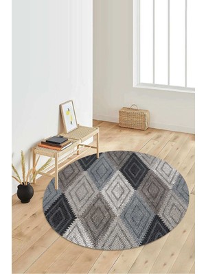 Napoli Home Dijital Baskılı Kaymaz Taban Yıkanabilir Yuvarlak Salon Halısı Koridor Halısı Paspas NDY-HT-121