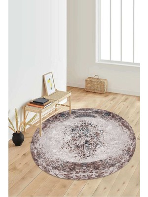 Napoli Home Dijital Baskılı Kaymaz Taban Yıkanabilir Yuvarlak Salon Halısı Koridor Halısı Paspas NDY-HT-198