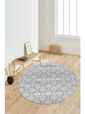 Dijital Baskılı Kaymaz Taban Yıkanabilir Yuvarlak Salon Halısı Koridor Halısı Paspas NDY-HY-1050