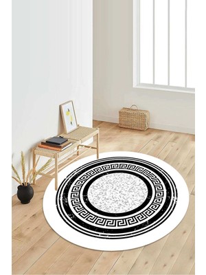 Napoli Home Dijital Baskılı Kaymaz Taban Yıkanabilir Yuvarlak Salon Halısı Koridor Halısı Paspas NDY-HT-1533