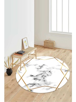 Napoli Home Dijital Baskılı Kaymaz Taban Yıkanabilir Yuvarlak Salon Halısı Koridor Halısı Paspas NDY-HT-326