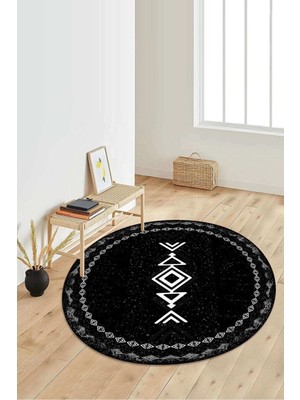 Napoli Home Dijital Baskılı Kaymaz Taban Yıkanabilir Yuvarlak Salon Halısı Koridor Halısı Paspas NDY-SD-1045