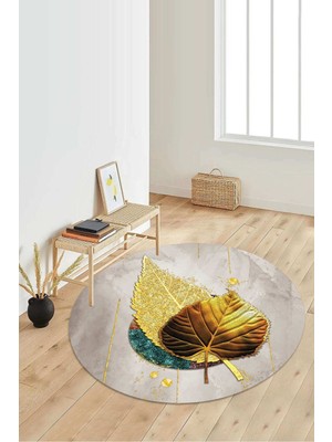 Napoli Home Dijital Baskılı Kaymaz Taban Yıkanabilir Yuvarlak Salon Halısı Koridor Halısı Paspas NDY-HS-553