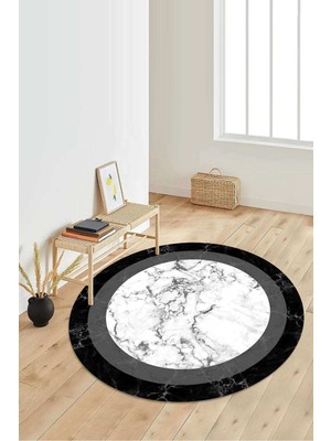 Napoli Home Dijital Baskılı Kaymaz Taban Yıkanabilir Yuvarlak Salon Halısı Koridor Halısı Paspas NDY-HT-809
