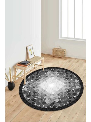 Dijital Baskılı Kaymaz Taban Yıkanabilir Yuvarlak Salon Halısı Koridor Halısı Paspas NDY-SD-1022