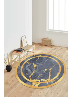 Napoli Home Dijital Baskılı Kaymaz Taban Yıkanabilir Yuvarlak Salon Halısı Koridor Halısı Paspas NDY-HY-1208