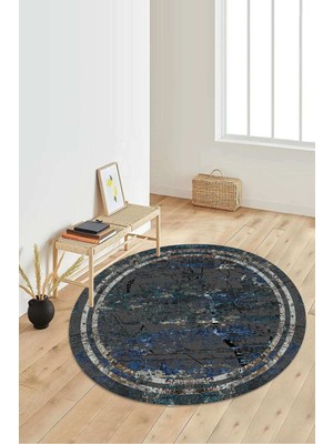 Napoli Home Dijital Baskılı Kaymaz Taban Yıkanabilir Yuvarlak Salon Halısı Koridor Halısı Paspas NDY-HY-1266