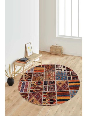 Napoli Home Dijital Baskılı Kaymaz Taban Yıkanabilir Yuvarlak Salon Halısı Koridor Halısı Paspas NDY-HT-1518