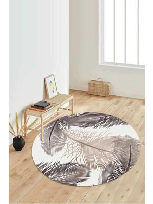 Napoli Home Dijital Baskılı Kaymaz Taban Yıkanabilir Yuvarlak Salon Halısı Koridor Halısı Paspas NDY-HY-1365