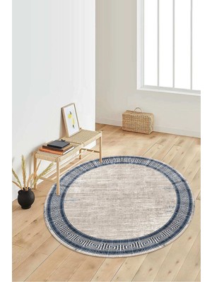 Napoli Home Dijital Baskılı Kaymaz Taban Yıkanabilir Yuvarlak Salon Halısı Koridor Halısı Paspas NDY-HT-669