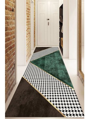 Dijital Baskılı Kaymaz Taban Yıkanabilir Modern Yolluk ve Koridor Halısı NDU-SD-429