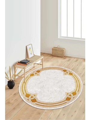 Napoli Home Dijital Baskılı Kaymaz Taban Yıkanabilir Yuvarlak Salon Halısı Koridor Halısı Paspas NDY-HT-237