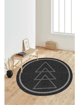 Napoli Home Dijital Baskılı Kaymaz Taban Yıkanabilir Yuvarlak Salon Halısı Koridor Halısı Paspas NDY-SD-1064