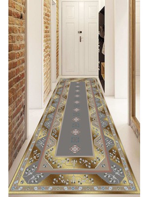Dijital Baskılı Kaymaz Taban Yıkanabilir Modern Yolluk ve Koridor Halısı NDU-SD-611