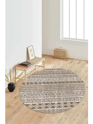 Dijital Baskılı Kaymaz Taban Yıkanabilir Yuvarlak Salon Halısı Koridor Halısı Paspas NDY-HT-930