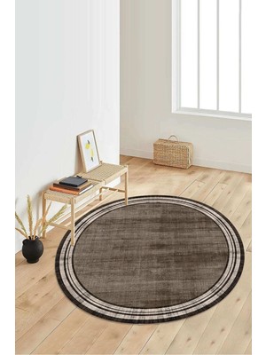 Napoli Home Dijital Baskılı Kaymaz Taban Yıkanabilir Yuvarlak Salon Halısı Koridor Halısı Paspas NDY-HY-1244