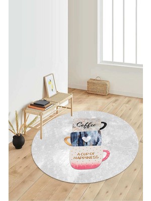 Napoli Home Dijital Baskılı Kaymaz Taban Yıkanabilir Yuvarlak Salon Halısı Koridor Halısı Paspas NDY-HT-1025