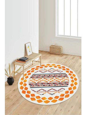 Dijital Baskılı Kaymaz Taban Yıkanabilir Yuvarlak Salon Halısı Koridor Halısı Paspas NDY-HY-901