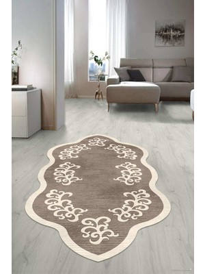Dijital Baskılı Kaymaz Taban Yıkanabilir Lazer Kesim Salon Halısı Yolluk NLZR-HT-1435