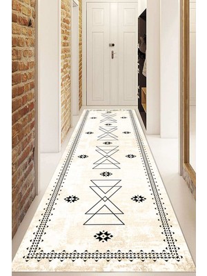 Napoli Home Dijital Baskılı Kaymaz Taban Yıkanabilir Modern Yolluk ve Koridor Halısı NDU-SD-1033