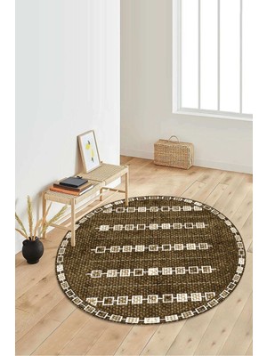 Dijital Baskılı Kaymaz Taban Yıkanabilir Yuvarlak Salon Halısı Koridor Halısı Paspas NDY-SD-1012