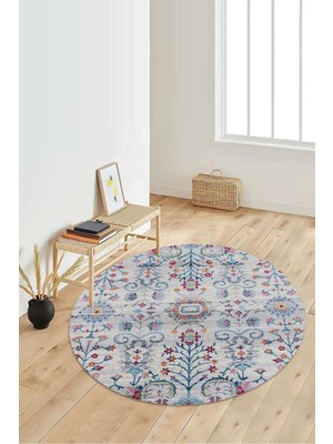 Dijital Baskılı Kaymaz Taban Yıkanabilir Yuvarlak Salon Halısı Koridor Halısı Paspas NDY-HT-755