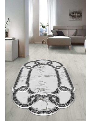 Dijital Baskılı Kaymaz Taban Yıkanabilir Lazer Kesim Salon Halısı Yolluk NLZR-SD-772