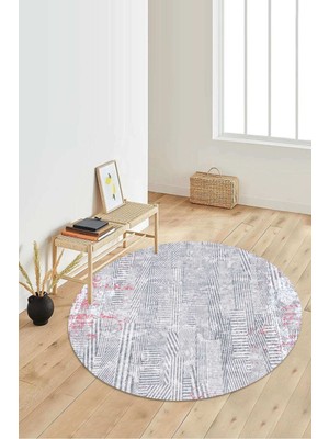 Napoli Home Dijital Baskılı Kaymaz Taban Yıkanabilir Yuvarlak Salon Halısı Koridor Halısı Paspas NDY-HT-113