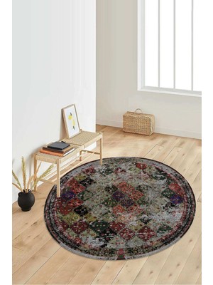 Napoli Home Dijital Baskılı Kaymaz Taban Yıkanabilir Yuvarlak Salon Halısı Koridor Halısı Paspas NDY-HY-1204